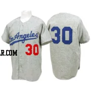 Maury Wills Men's Los Angeles Dodgers Grey Replica 1963 Throwback Jersey