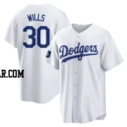 Maury Wills Men's Los Angeles Dodgers White Replica 2024 World Tour Seoul Series Home Jersey