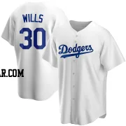 Maury Wills Men's Los Angeles Dodgers White Replica Home Jersey