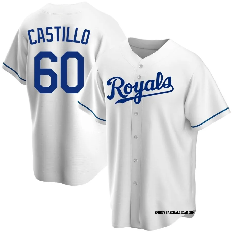 Max Castillo Men's Kansas City Royals White Replica Home Jersey