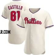 Max Castillo Men's Philadelphia Phillies Cream Authentic Alternate Jersey