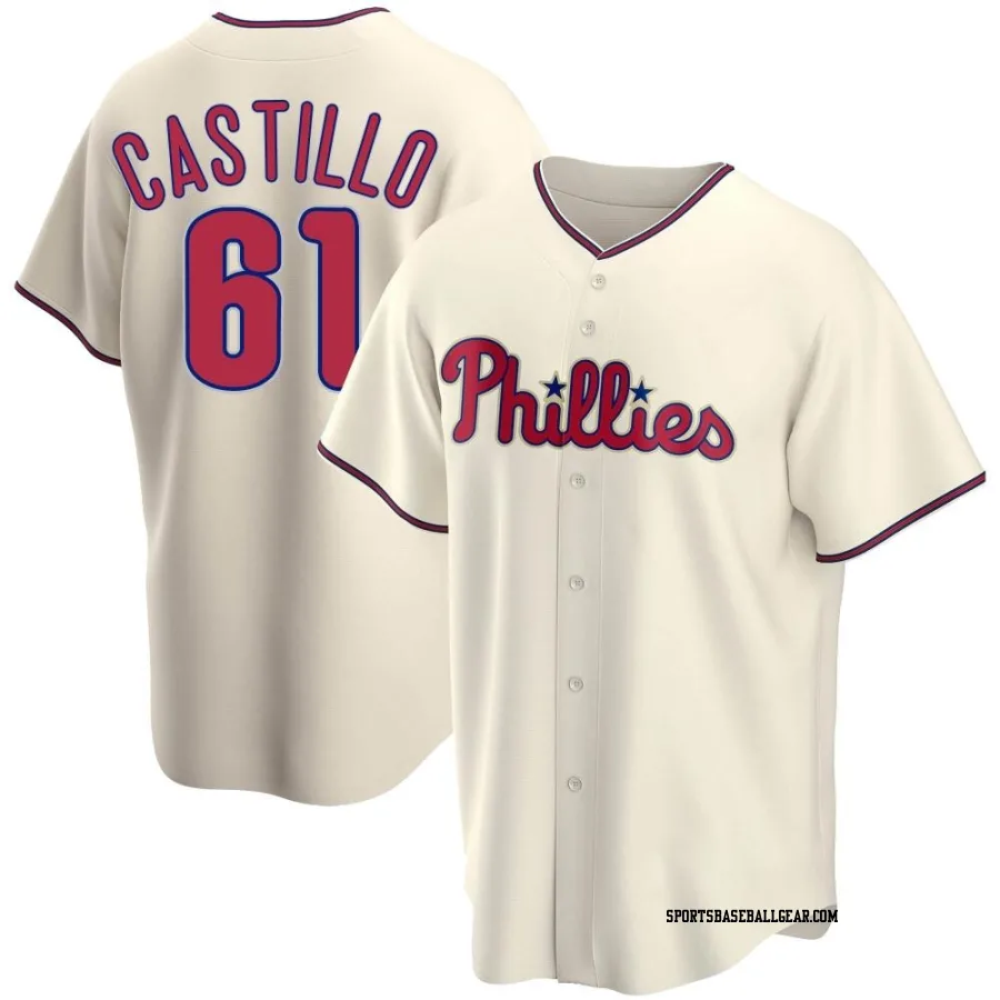 Max Castillo Men's Philadelphia Phillies Cream Replica Alternate Jersey