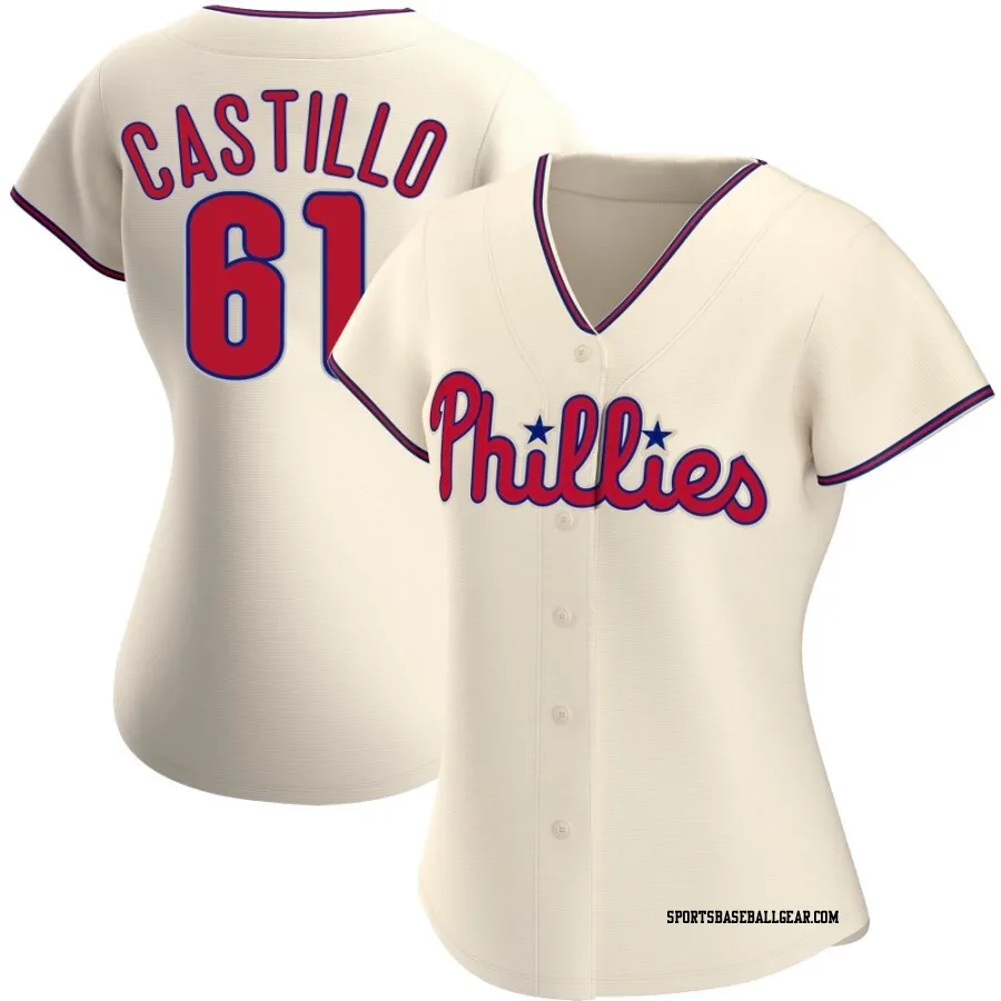 Max Castillo Women's Philadelphia Phillies Cream Authentic Alternate Jersey