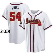 Max Fried Men's Atlanta Braves Gold Replica White 2022 Program Jersey