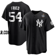 Max Fried Men's New York Yankees Black/White Replica 2024 World Series Jersey