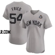 Max Fried Men's New York Yankees Gray Elite Road 2024 World Series Jersey