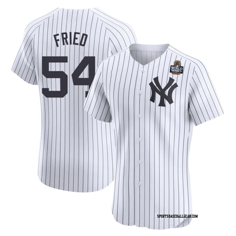 Max Fried Men's New York Yankees White Elite Home 2024 World Series Jersey