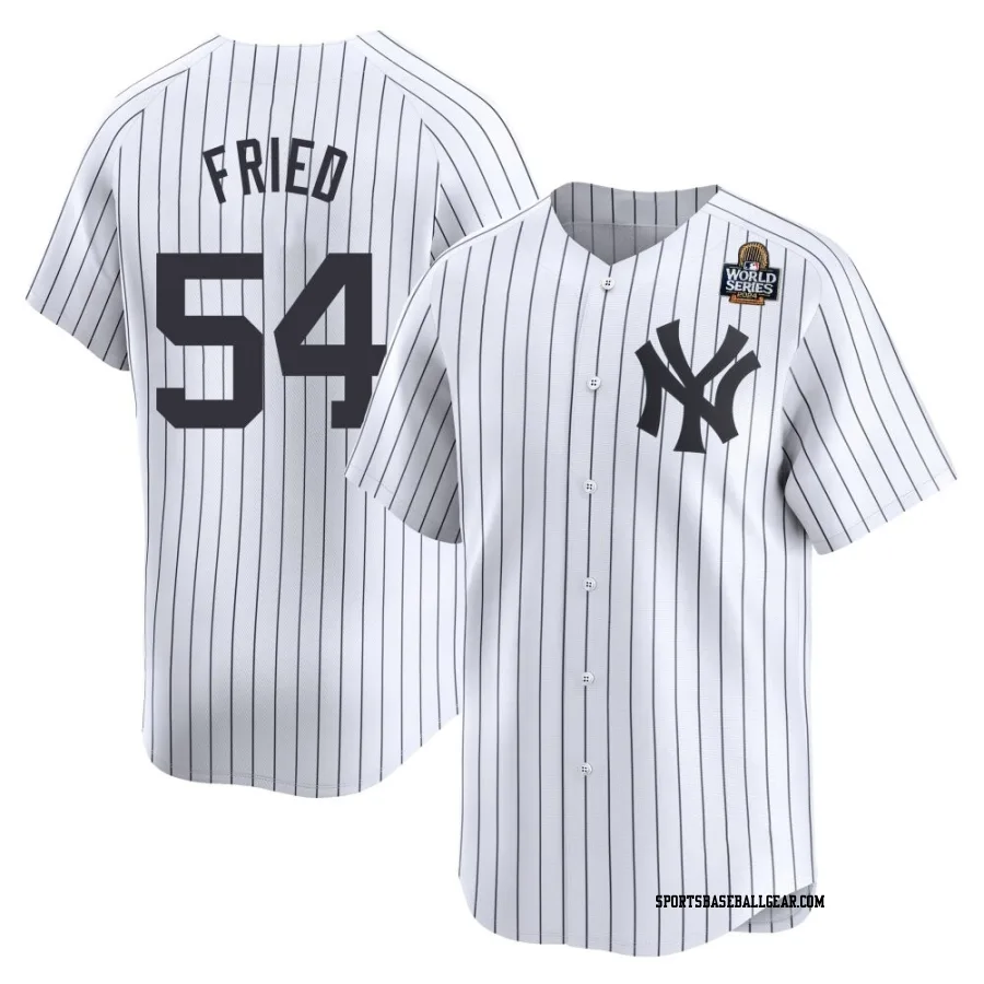 Max Fried Men's New York Yankees White Limited Yankee Home 2024 World Series Jersey