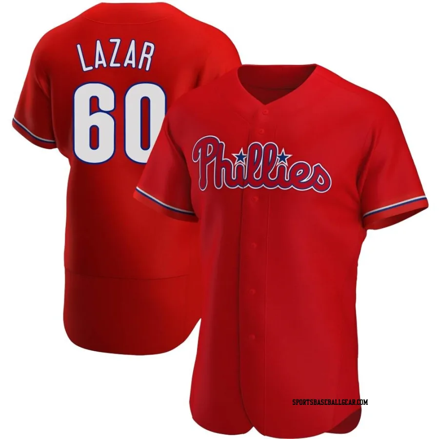 Max Lazar Men's Philadelphia Phillies Red Authentic Alternate Jersey