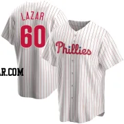 Max Lazar Men's Philadelphia Phillies White Replica Home Jersey