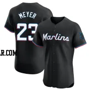 Max Meyer Men's Miami Marlins Black Elite Alternate Vapor Premier Jersey