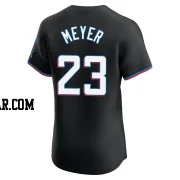 Max Meyer Men's Miami Marlins Black Elite Alternate Vapor Premier Jersey