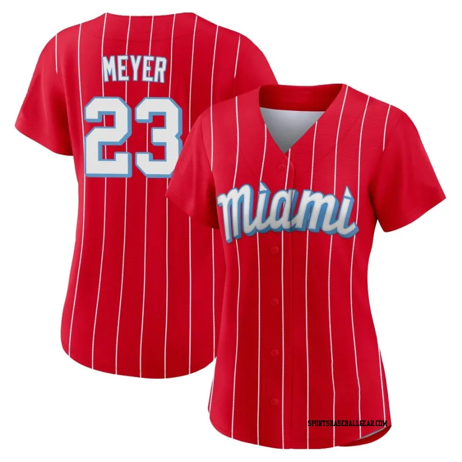 Max Meyer Women's Miami Marlins Red Authentic 2021 City Connect Jersey