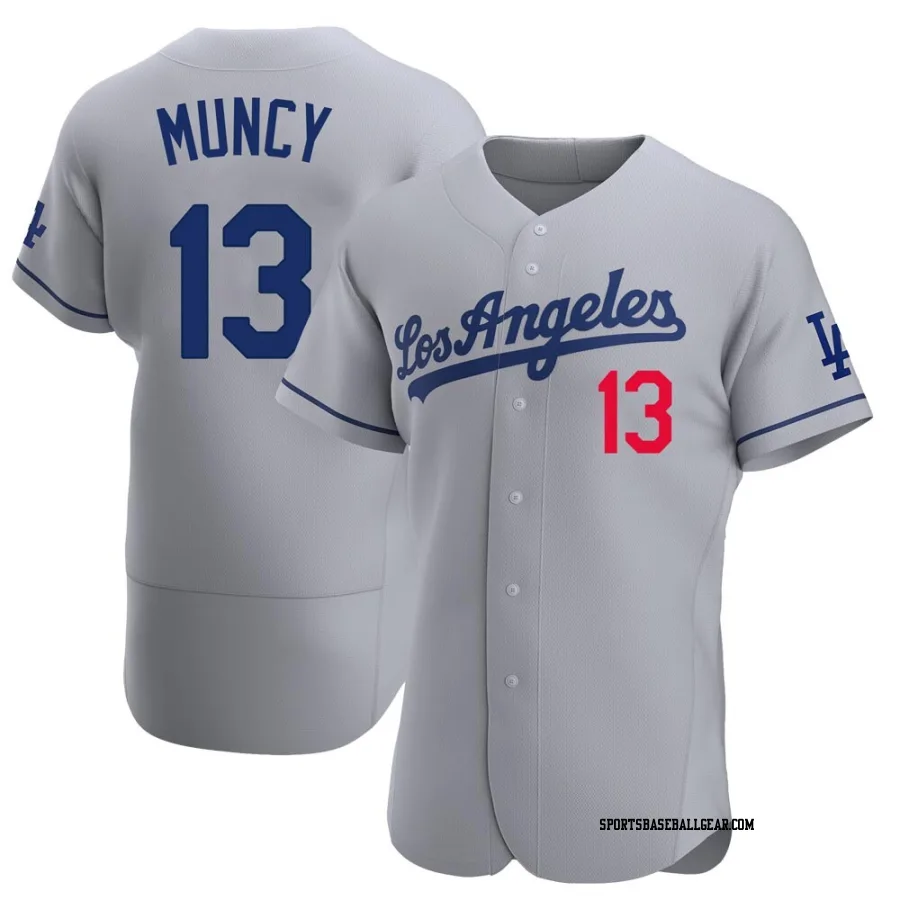 Max Muncy Men's Los Angeles Dodgers Gray Authentic Away Jersey