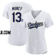 Max Muncy Women's Los Angeles Dodgers White/Gold Authentic 2021 Gold Program Player Jersey