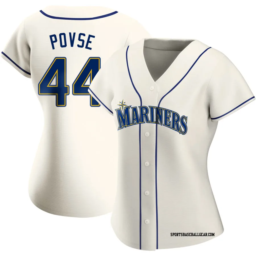 Max Povse Women's Seattle Mariners Cream Replica Alternate Jersey