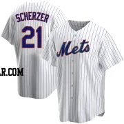 Max Scherzer Men's New York Mets White Replica Home Jersey