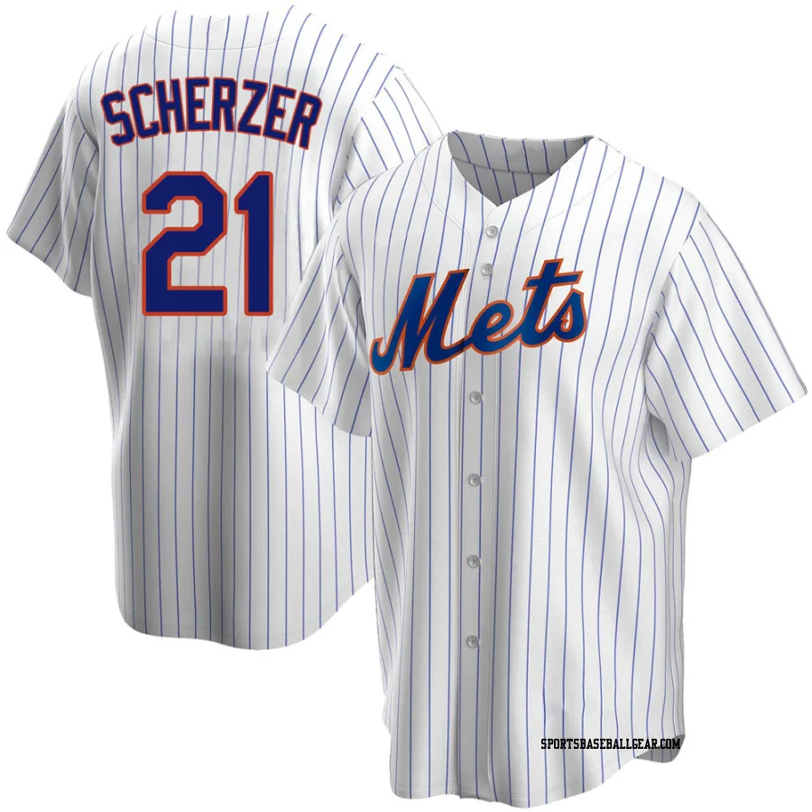 Max Scherzer Men's New York Mets White Replica Home Jersey