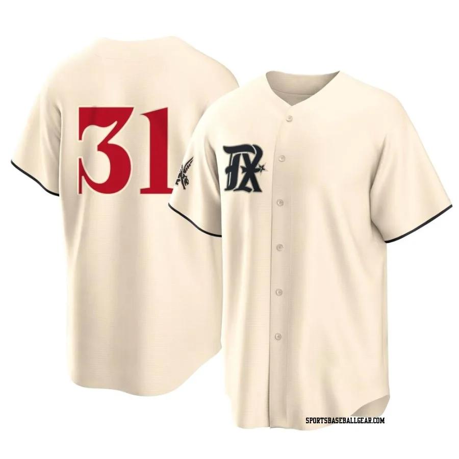 Max Scherzer Men's Texas Rangers Cream Replica 2023 City Connect Jersey