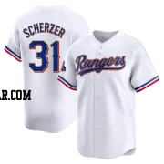 Max Scherzer Men's Texas Rangers Gold Limited White 2024 Collection Jersey