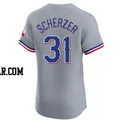 Max Scherzer Men's Texas Rangers Gray Elite Road Jersey