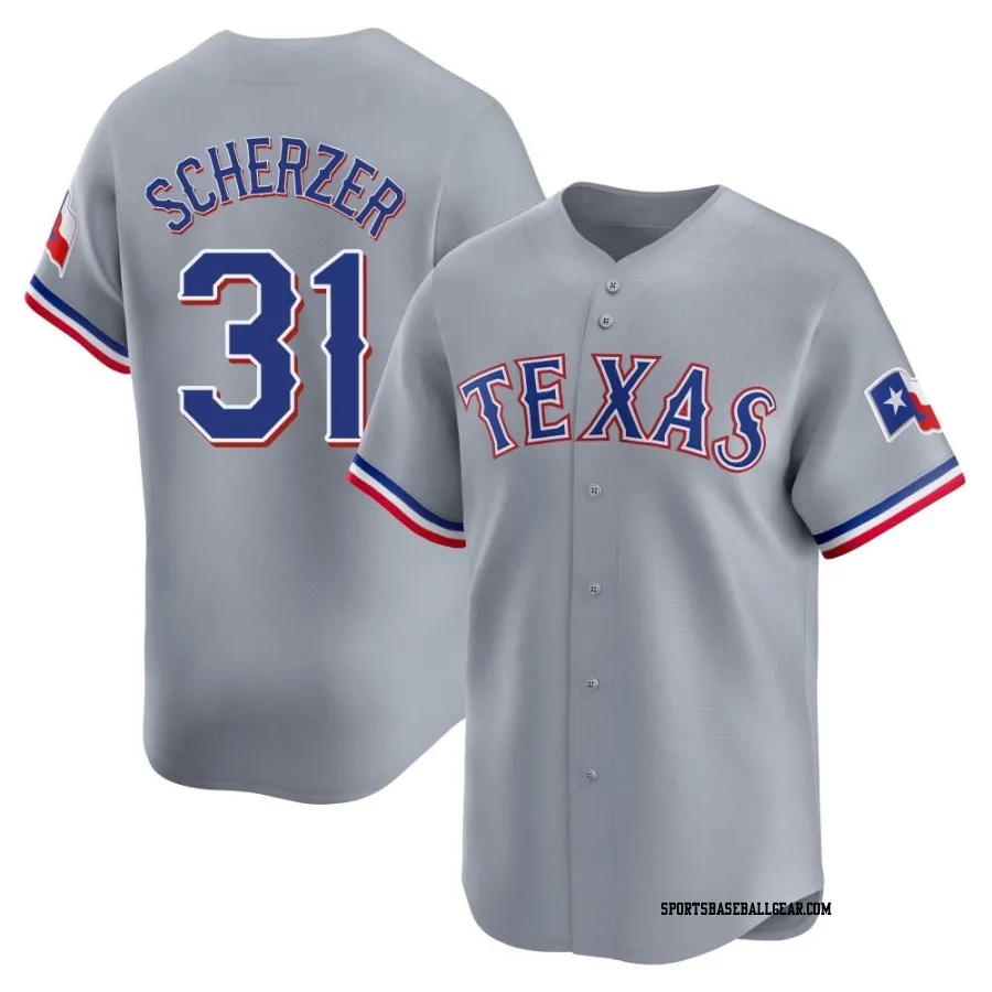 Max Scherzer Men's Texas Rangers Gray Limited Away Jersey