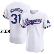 Max Scherzer Men's Texas Rangers White Elite Home Jersey