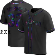 Max Schrock Men's Cincinnati Reds Black Holographic Replica Alternate Jersey