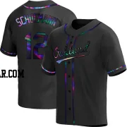 Max Schuemann Men's Oakland Athletics Black Holographic Replica Alternate Jersey