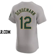 Max Schuemann Men's Oakland Athletics Gray Elite Road Jersey