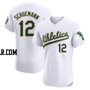 Max Schuemann Men's Oakland Athletics White Elite Home Jersey