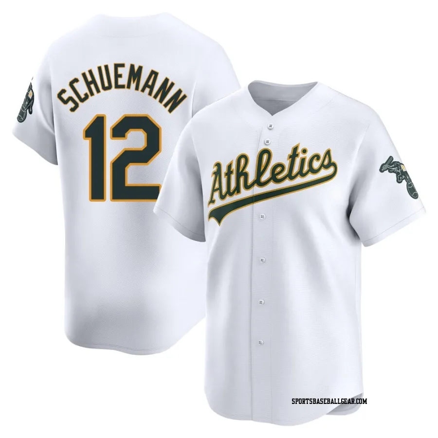 Max Schuemann Men's Oakland Athletics White Limited Home Jersey