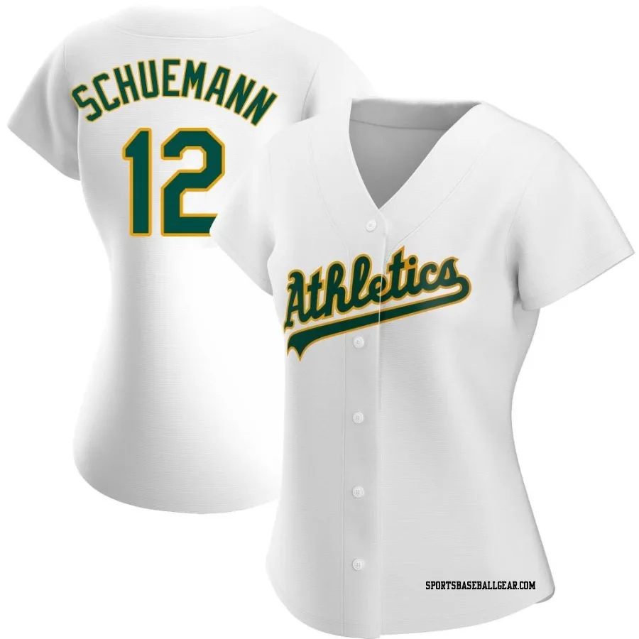 Max Schuemann Women's Oakland Athletics White Replica Home Jersey