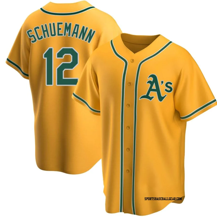 Max Schuemann Youth Oakland Athletics Gold Replica Alternate Jersey