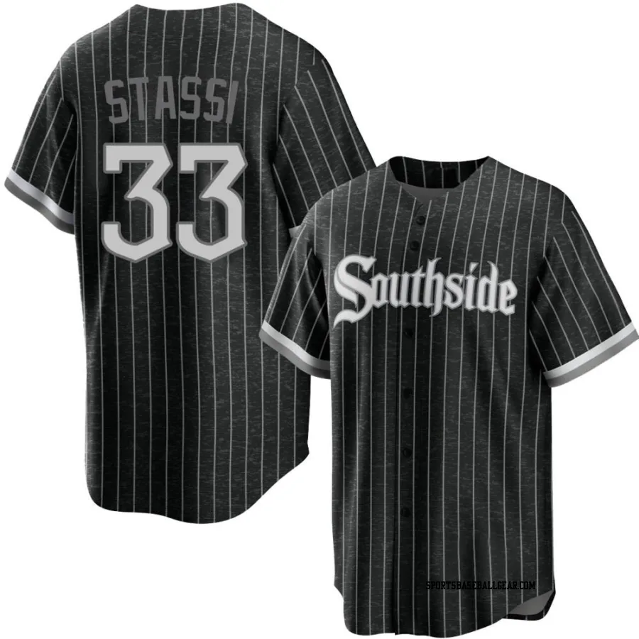 Max Stassi Youth Chicago White Sox Black Replica 2021 City Connect Jersey