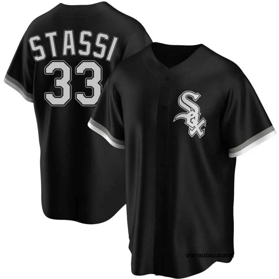 Max Stassi Youth Chicago White Sox Black Replica Alternate Jersey