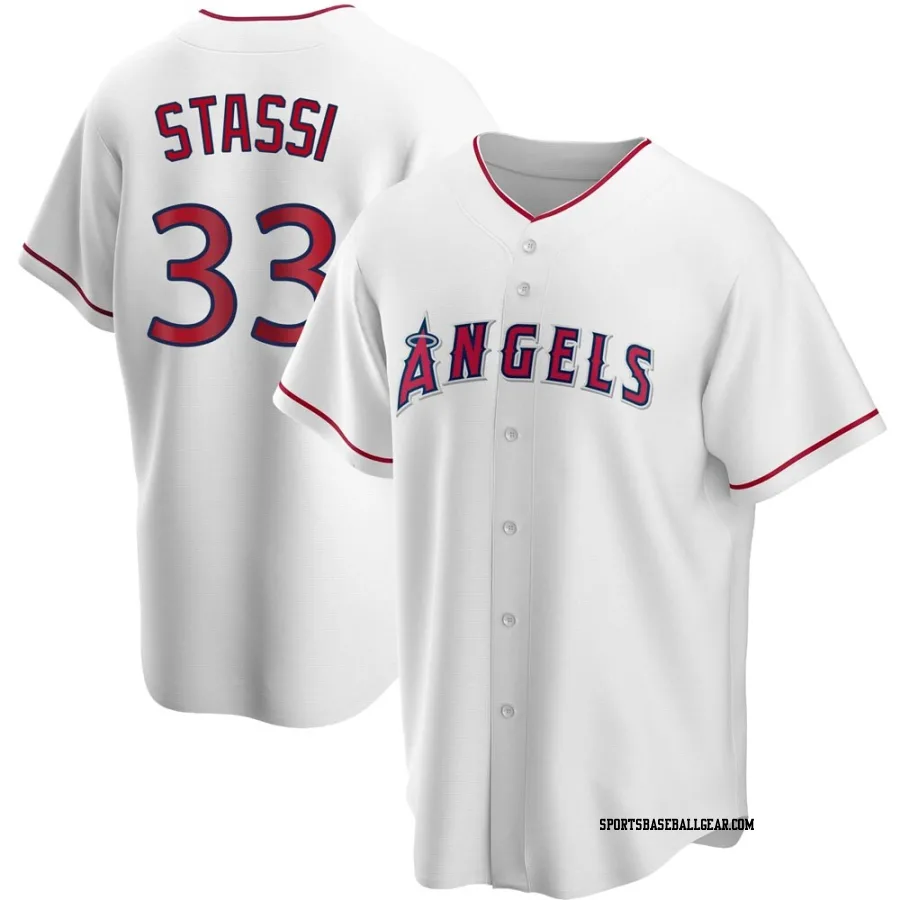 Max Stassi Youth Los Angeles Angels White Replica Home Jersey