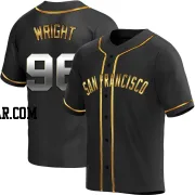 Max Wright Men's San Francisco Giants Black Golden Replica Alternate Jersey