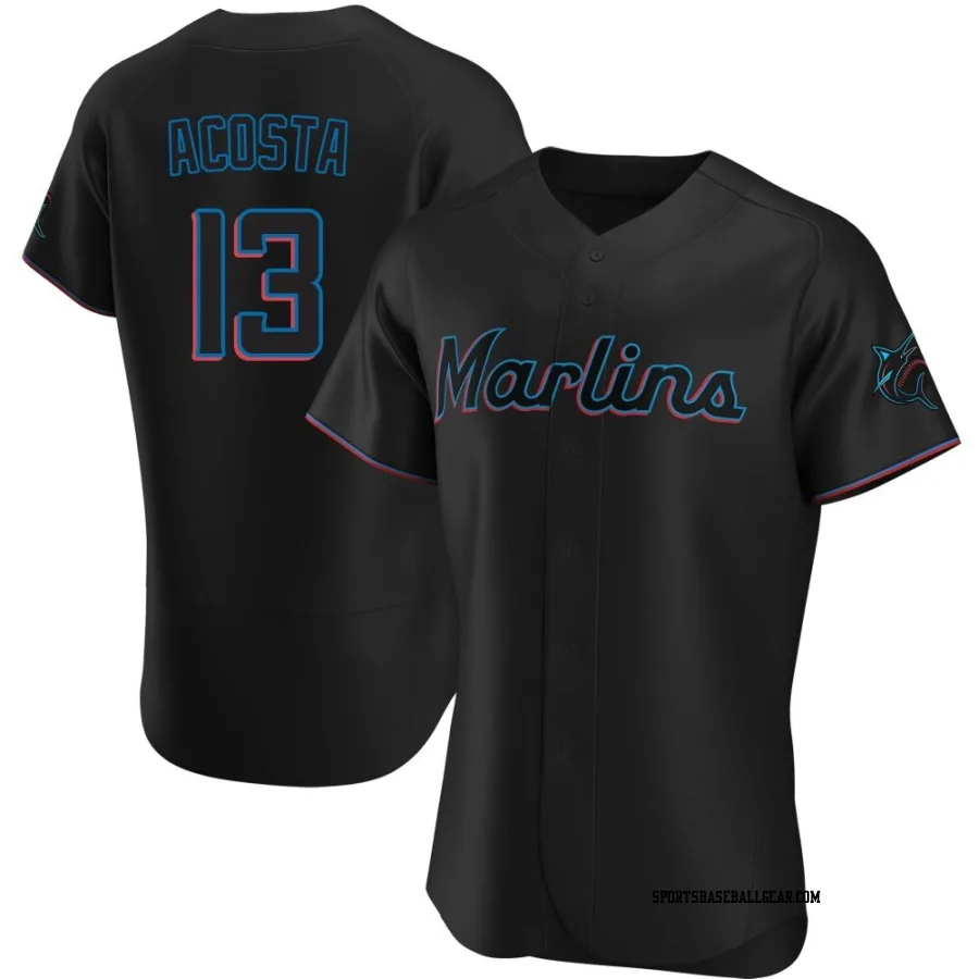 Maximo Acosta Men's Miami Marlins Black Authentic Alternate Jersey