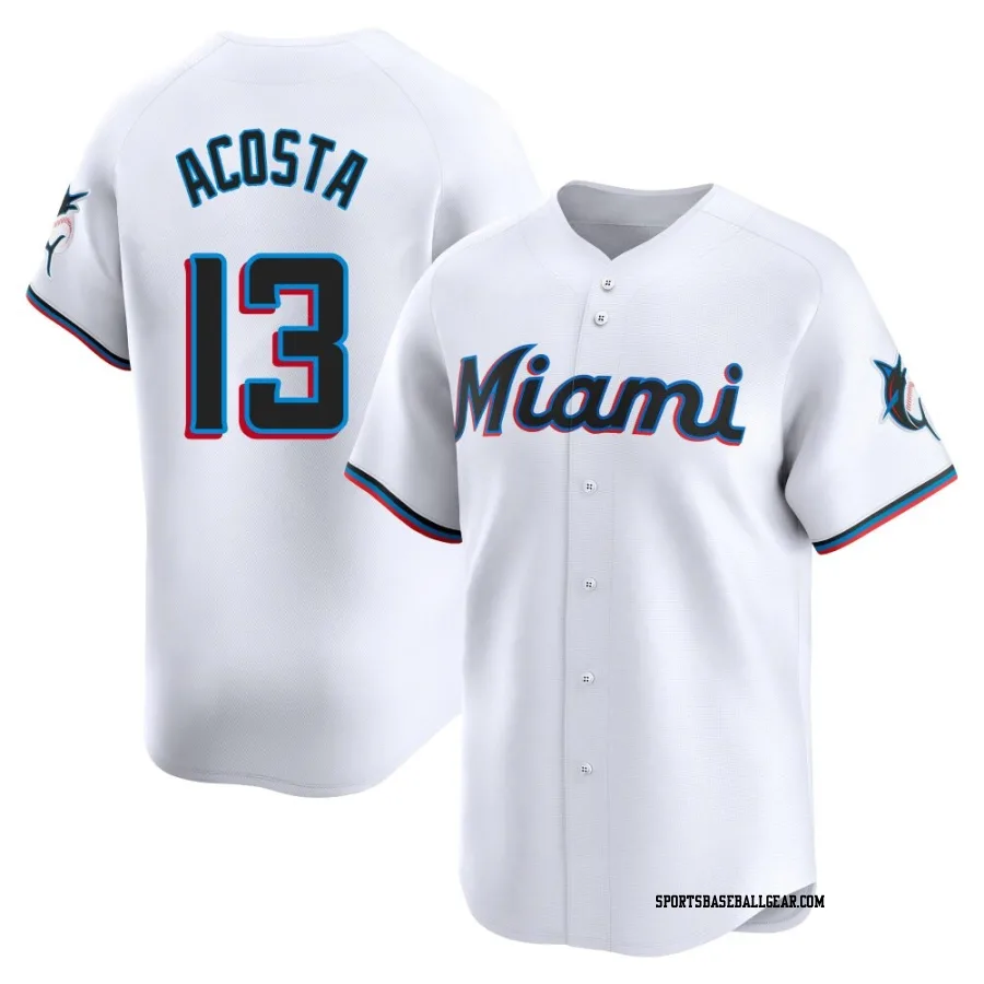 Maximo Acosta Men's Miami Marlins White Limited Home Jersey