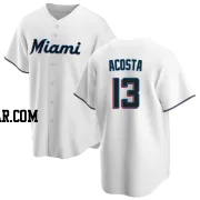 Maximo Acosta Men's Miami Marlins White Replica Home Jersey