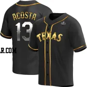 Maximo Acosta Men's Texas Rangers Black Golden Replica Alternate 2023 World Series Jersey