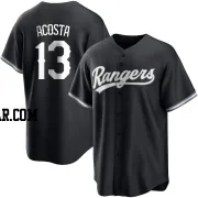 Maximo Acosta Men's Texas Rangers Black/White Replica Jersey