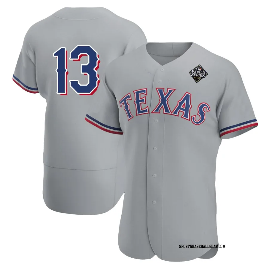 Maximo Acosta Men's Texas Rangers Gray Authentic Road 2023 World Series Jersey