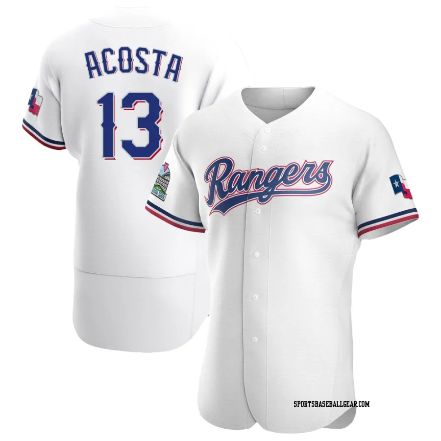 Maximo Acosta Men's Texas Rangers White Authentic Home Jersey