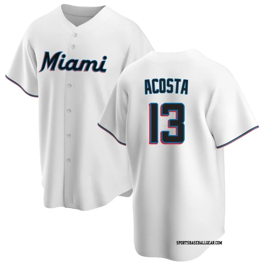 Maximo Acosta Youth Miami Marlins White Replica Home Jersey