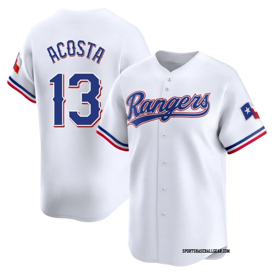 Maximo Acosta Youth Texas Rangers White Limited Home Jersey