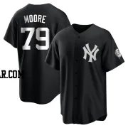 McKinley Moore Men's New York Yankees Black/White Replica Jersey