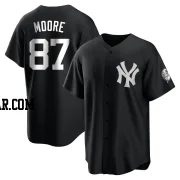 McKinley Moore Men's New York Yankees Black/White Replica Jersey