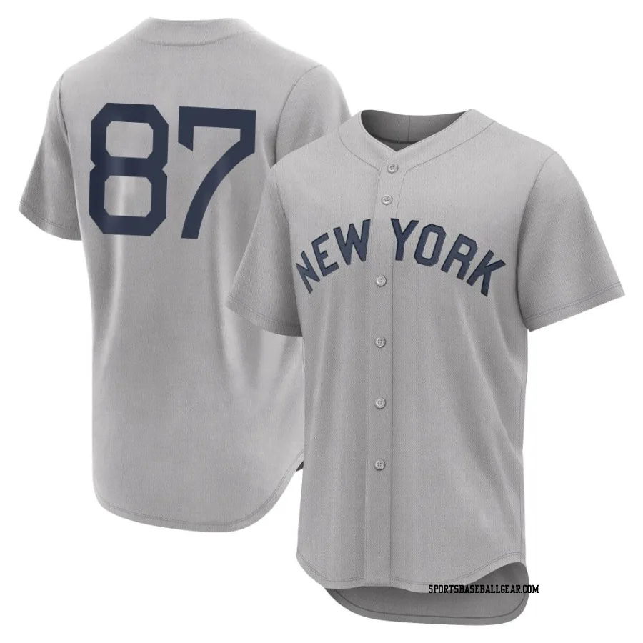 McKinley Moore Men's New York Yankees Gray Authentic 2021 Field of Dreams Jersey